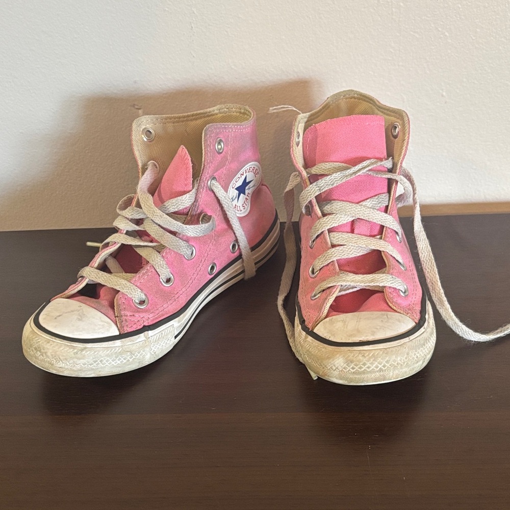 Converse All Stars Sneakers, Kid’s US Size 13.5, Good Used Condition! Pink White
